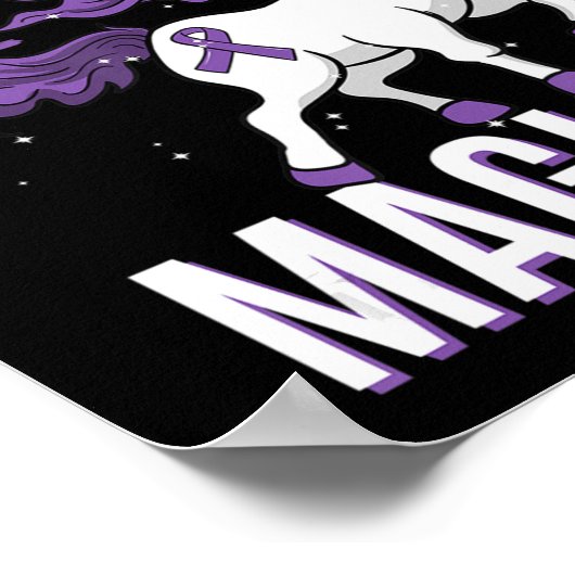 Colitis-Bewusstsein IBD Unicorn Lila Ri Poster (Ecke)