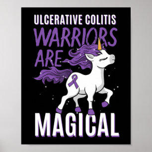 Colitis-Bewusstsein IBD Unicorn Lila Ri Poster