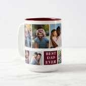 Collage 10 Photos Best Dad Ever, Funny Mug For Dad Zweifarbige Tasse (Vorderseite Links)