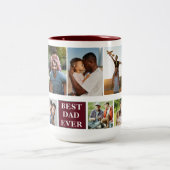 Collage 10 Photos Best Dad Ever, Funny Mug For Dad Zweifarbige Tasse (Mittel)