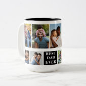 Collage 10 Photos Best Dad Ever, Funny Mug For Dad Zweifarbige Tasse (Vorderseite Links)