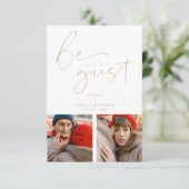 Collage 2 Photos Be Our Guest Romantic Wedding Begleitkarte (Stehend Vorderseite)