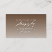 Collage 3-Foto Dark Brown Ombre Fotografie Visitenkarte (Rückseite)