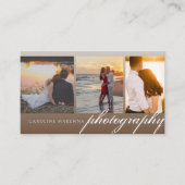 Collage 3-Foto Dark Brown Ombre Fotografie Visitenkarte (Vorderseite)