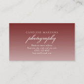 Collage 3-Foto Dark Red Ombre Fotografie Visitenkarte (Rückseite)