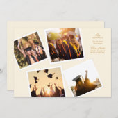 collage 4 photo frame elegant our graduate school ankündigung (Vorne/Hinten)