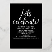 Collage 4 Photos Modern Script Graduation Folieneinladung (Rückseite)