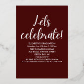 Collage 4 Photos Modern Script Graduation Folieneinladung (Rückseite)