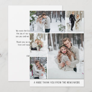 Collage 5 Foto Newlyweds Wedding Danke Karte