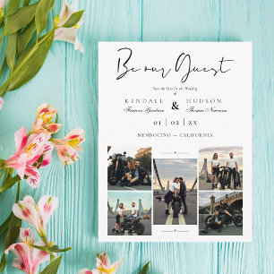 Collage 5 Fotos Covid19 Chic Seien Sie unsere Gäst Postkarte