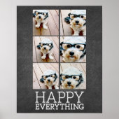 Collage 6 Fotos auf Chalkboard Happy Alles Poster (Vorne)
