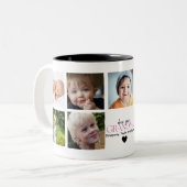 Collage 9 Photos for Grandma Love you Zweifarbige Tasse (Vorderseite Links)