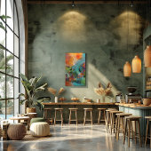 Collage Abstracto de Hojas y Círculo Fotodruck