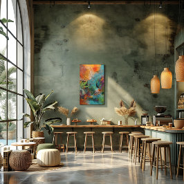 Collage Abstracto de Hojas y Círculo Fotodruck