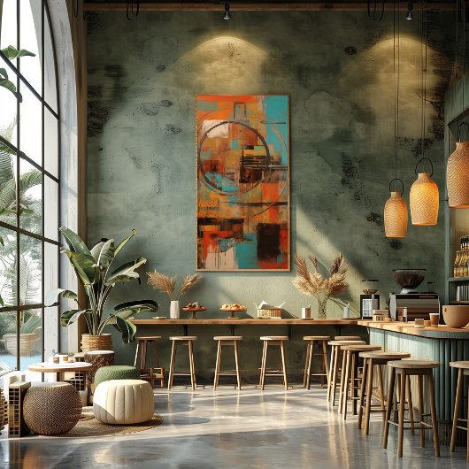 Collage Abstracto de Líneas y Colores Fotodruck