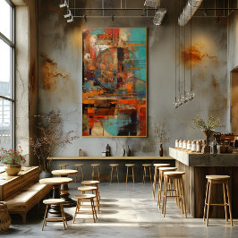 Collage Abstracto de Trazos y Círculos Fotodruck