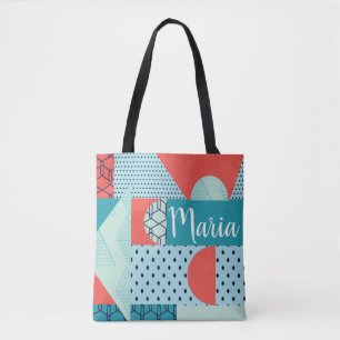 Collage Abstrakt farbenfrohe 90er Jahre Orange Tea Tasche