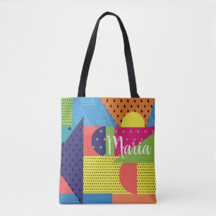 Collage Abstrakt Farbige 90er Tasche