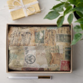 Collage Aged Postage Ephemera Seidenpapier (Geschenk)