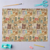 Collage Aged Postage Ephemera Seidenpapier (Basteln)