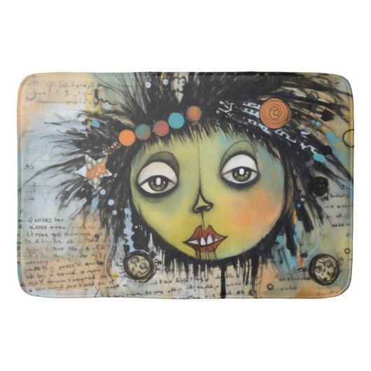 Collage Art Girl Lady 7 Badematte (Vorderseite)