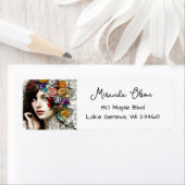 Collage Art | Hübsches Mädchen mit Blume in ihrer  (Insitu)