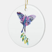 Collage Art Insektenkunst BUTTERFLY XMAS LIGHTS Keramik Ornament (Links)