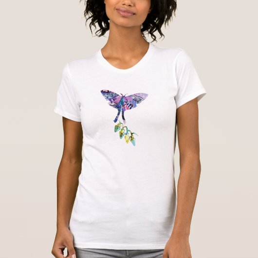 Collage Art Insektenkunst BUTTERFLY XMAS LIGHTS T-Shirt (Vorderseite)