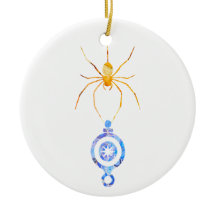 Collage Art Insektenkunst SPIDER mit XMAS ORNAMENT