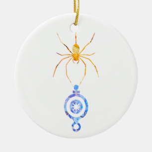 Collage Art Insektenkunst SPIDER mit XMAS ORNAMENT