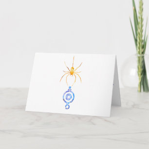 Collage Art Insektenkunst SPIDER mit XMAS ORNAMENT Karte