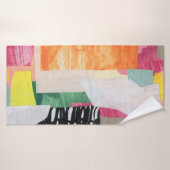 Collage Art, modern bunt abstrakt. Badehandtuch (Badehandtuch)