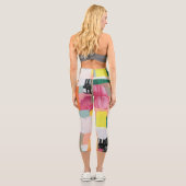 Collage Art, modern bunt abstrakt. Capri Leggings (Rückseite)