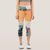 Collage Art, modern bunt abstrakt. Capri Leggings (Vorderseite)