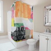 Collage Art, modern bunt abstrakt. Duschvorhang (Beispiel)