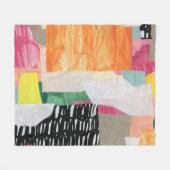 Collage Art, modern bunt abstrakt. Fleecedecke (Vorderseite (Horizontal))