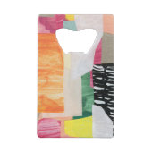 Collage Art, modern bunt abstrakt. Geldbeutel Flaschenöffner (Rückseite)