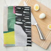 Collage Art, modern bunt abstrakt. Geschirrtuch (Viertel Falte)