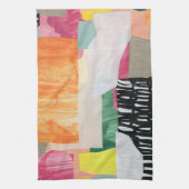 Collage Art, modern bunt abstrakt. Geschirrtuch (Vertikal)