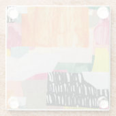 Collage Art, modern bunt abstrakt. Glasuntersetzer (Rückseite)