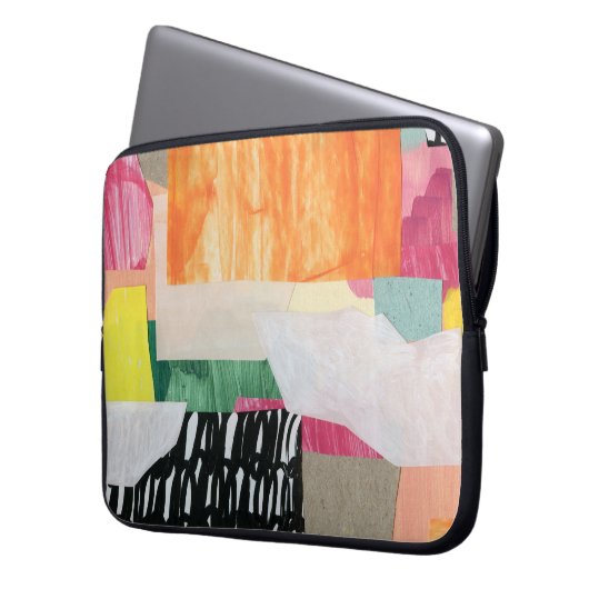 Collage Art, modern bunt abstrakt. Laptopschutzhülle (Vorderseite Links)