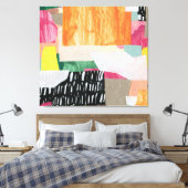 Collage Art, modern bunt abstrakt. Leinwanddruck (Insitu (Schlafzimmer))