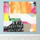Collage Art, modern bunt abstrakt. Leinwanddruck (Insitu (Holzboden))