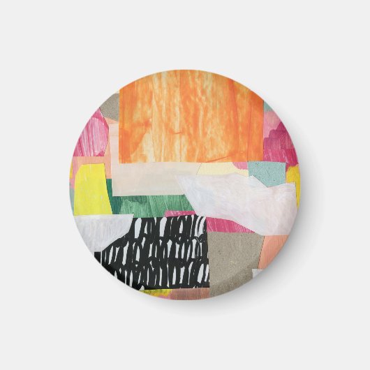 Collage Art, modern bunt abstrakt. Magnet (Vorne)