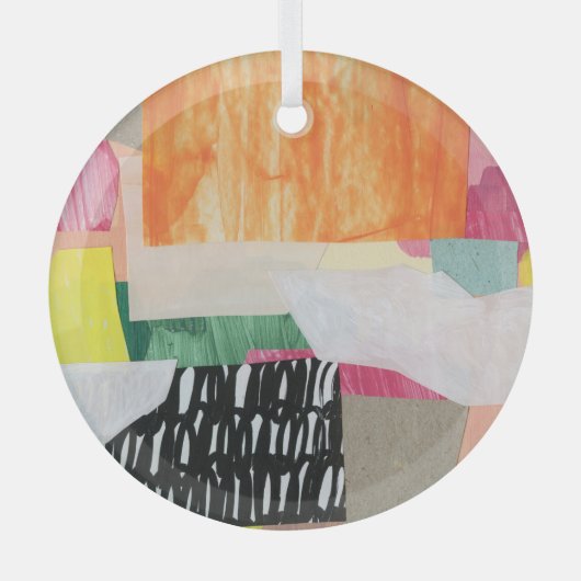 Collage Art, modern bunt abstrakt. Ornament Aus Glas (Vorderseite)