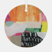 Collage Art, modern bunt abstrakt. Ornament Aus Glas (Rückseite)