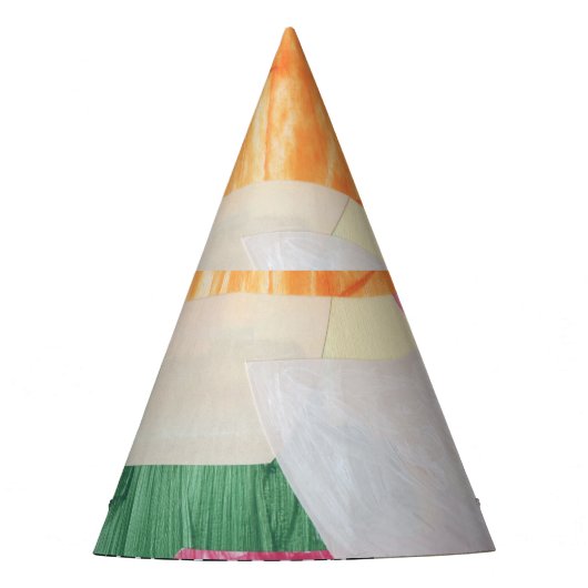 Collage Art, modern bunt abstrakt. Partyhütchen (Vorderseite)