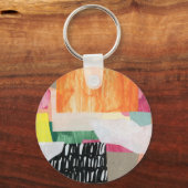 Collage Art, modern bunt abstrakt. Schlüsselanhänger (Rückseite)
