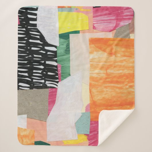 Collage Art, modern bunt abstrakt. Sherpadecke (Vorderseite)