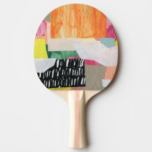 Collage Art, modern bunt abstrakt. Tischtennis Schläger